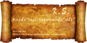 Kozányi Seherezádé névjegykártya